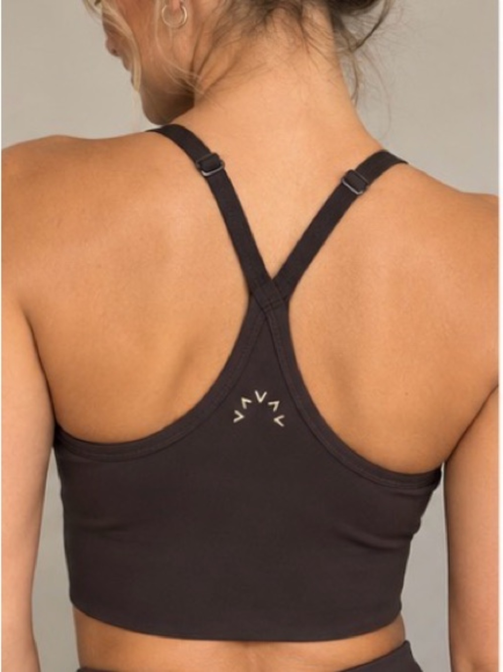 Varley Chocolate Brown Adjustable Strap Longline Sports Bra Size S